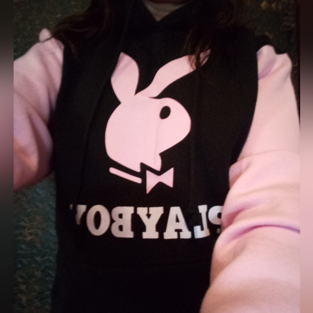 Playboy: Ladies Pink & Black Hoodie